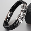 Woven bracelet stainless steel for black leather, Aliexpress
