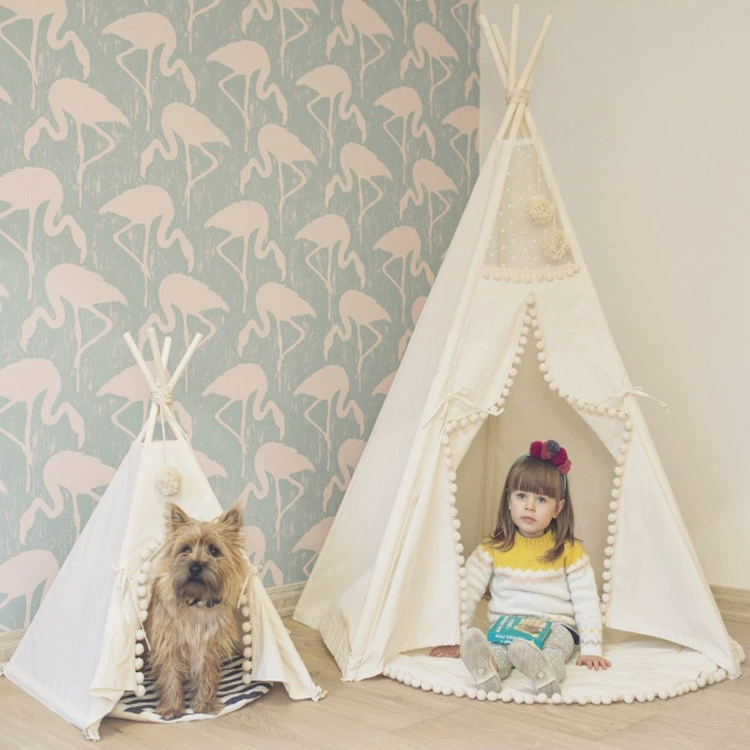 INS Net красный белый меховой шар кружевная детская палатка индийский игровой домик игрушка для родителей и детей маленькая палатка оптом