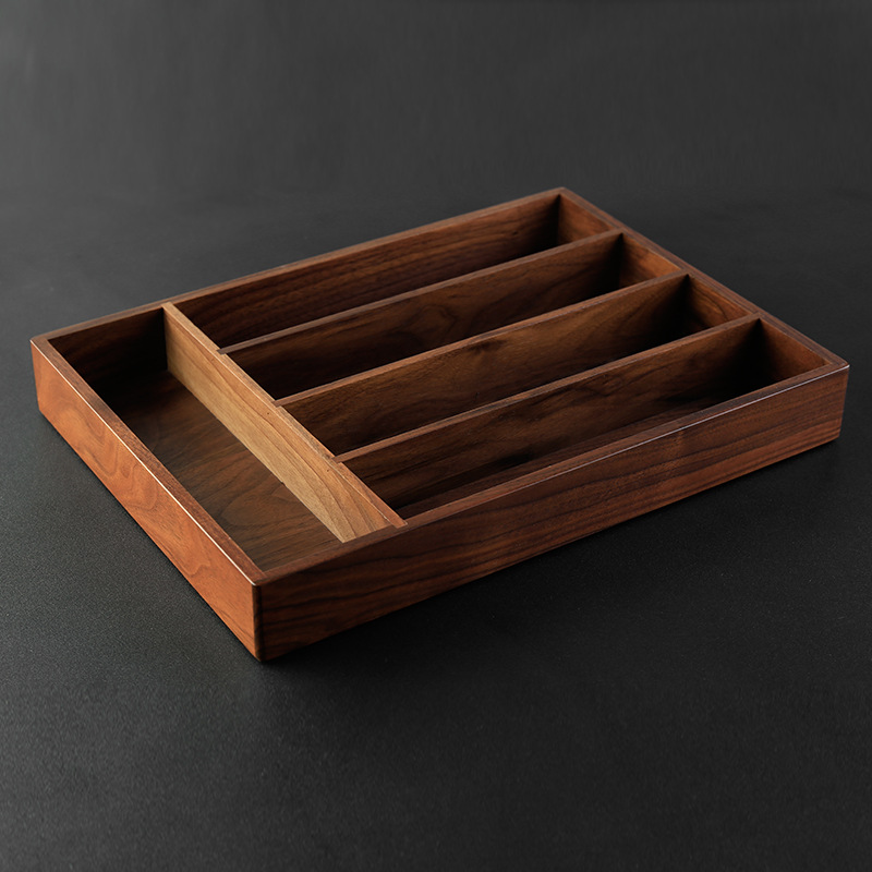 Black Walnut Knife and Fork Storage Box Household Storage Rack Chopsticks Box for Knife and Fork Chopsticks Box Tableware