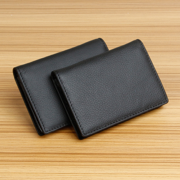 Haoyunlai fuente de fábrica hombres y mujeres titular de la tarjeta de visita primera capa de cuero titular de la tarjeta de órgano titular de la tarjeta de negocios