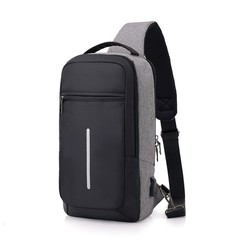 Cross-border large-capacity USB charging chest bag Oxford cloth men's chest bag casual travel storage single-shoulder cross-body bag