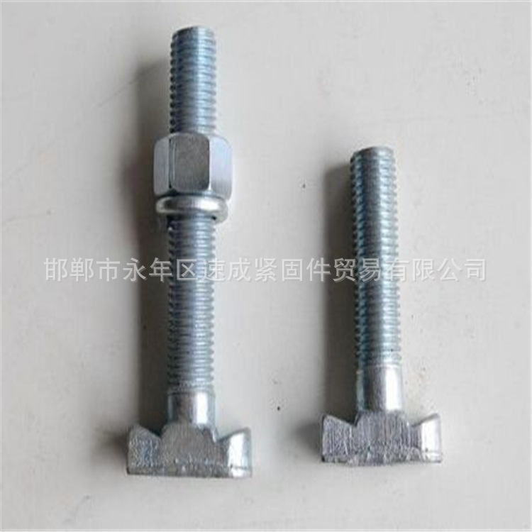 热镀锌8.8级T型螺栓  幕墙38*23哈芬槽带齿螺栓 m12*50 邯郸厂家