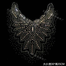 厂家供应烫钻图案加工羊绒衫烫钻烫图 短袖领口烫钻应季新款烫图