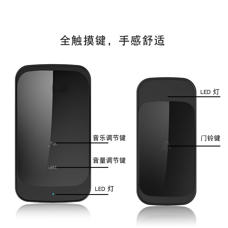 Timbre inalámbrico transfronterizo inteligente timbre inalámbrico hogar remoto impermeable inalámbrico control remoto sensor táctil timbre