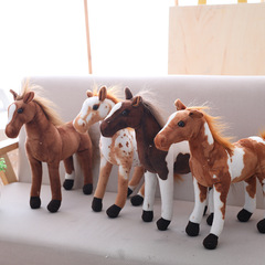 クロスボーダー模擬馬人形、クリエイティブな立ち姿勢の汗をかく馬、家庭用人形用品、ぬいぐるみ、超かわいい