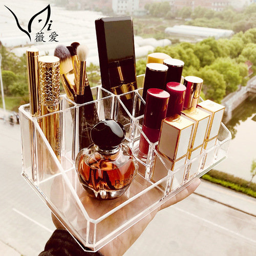Japanese-style home cosmetic makeup brush lipstick storage box shelf plastic box desk organizer manufacturer wholesale