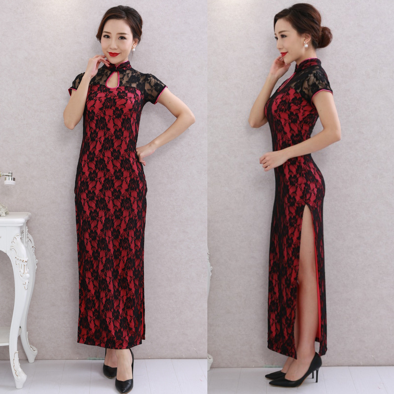 direct deal Black circle lapel Improvement Dance Retro dress costume Dress grace