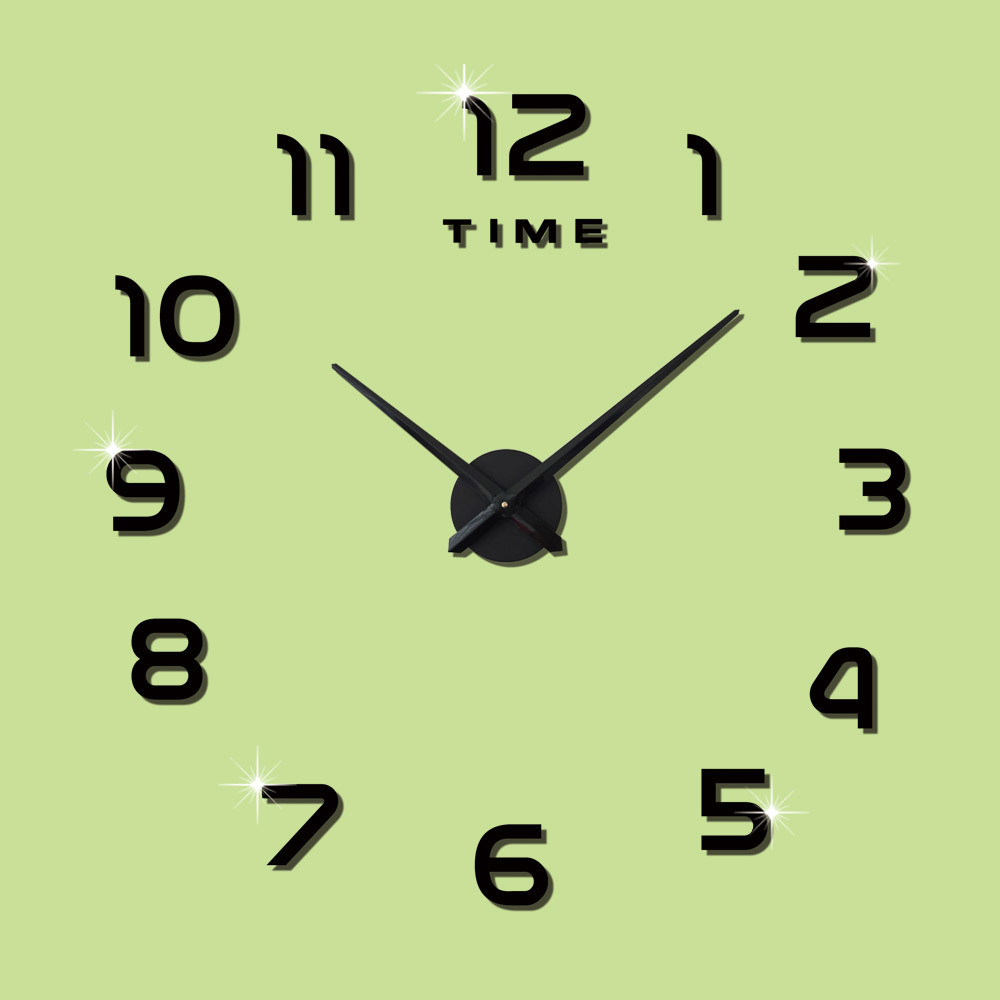 Amazon decorativo creativo Reloj de pared DIY acrílico digital Reloj de pared Salón Europeo pared pegatina reloj se puede enviar en nombre