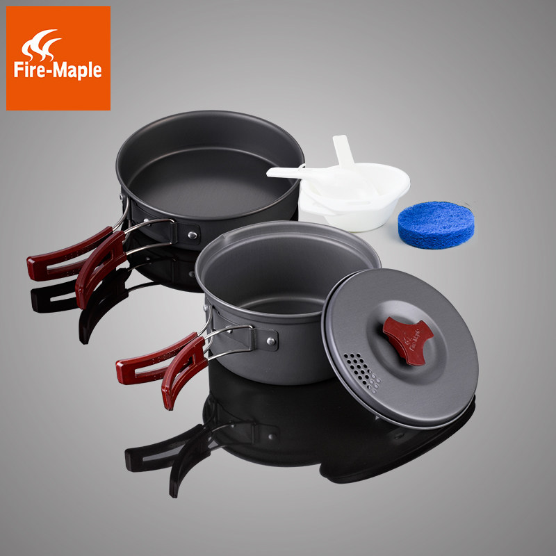 Fire Maple FMC-203 Outdoor 1-2 Person Set Pan Portable Camping Picnic Camping Cookware with Frying Pan
