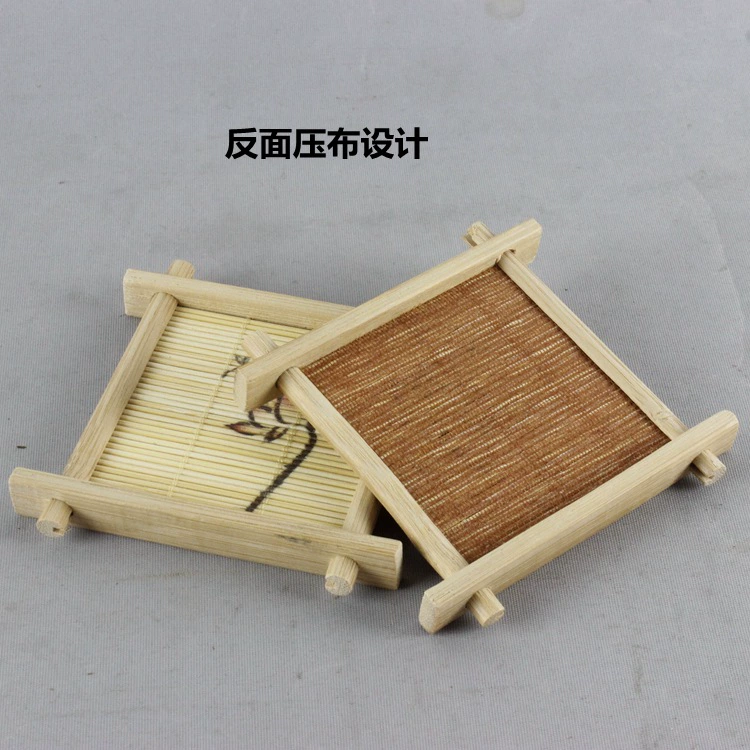 Bamboo coaster tea mat (bamboo), Japanese well‑style printed designs, multiple sizes