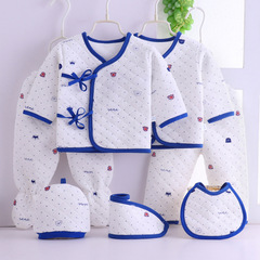 Newborn Baby Clothes 100% Cotton Fleece 3-Layer Warm Innerwear Spring Autumn Winter Set for 0-3 Month Old Infants