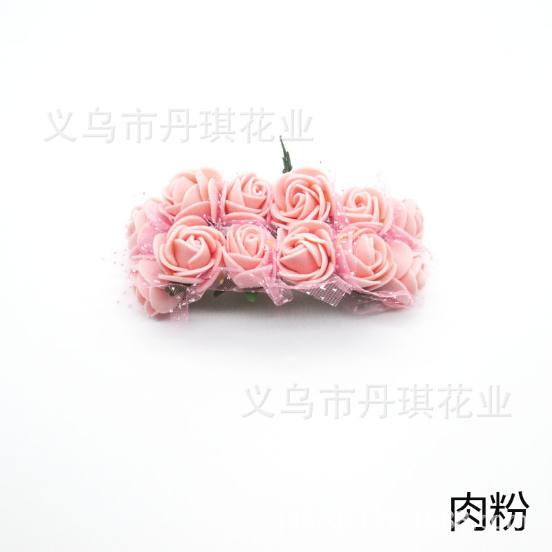 Suministro 2,5 cm PE flor caja de dulces con accesorios de hilo de espuma flor multicolor DIY Garland material flor Accesorios