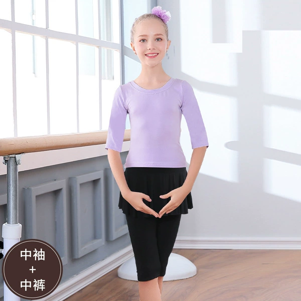 AF1622 mid-sleeve pink and purple + BF1634 mid-skirt black