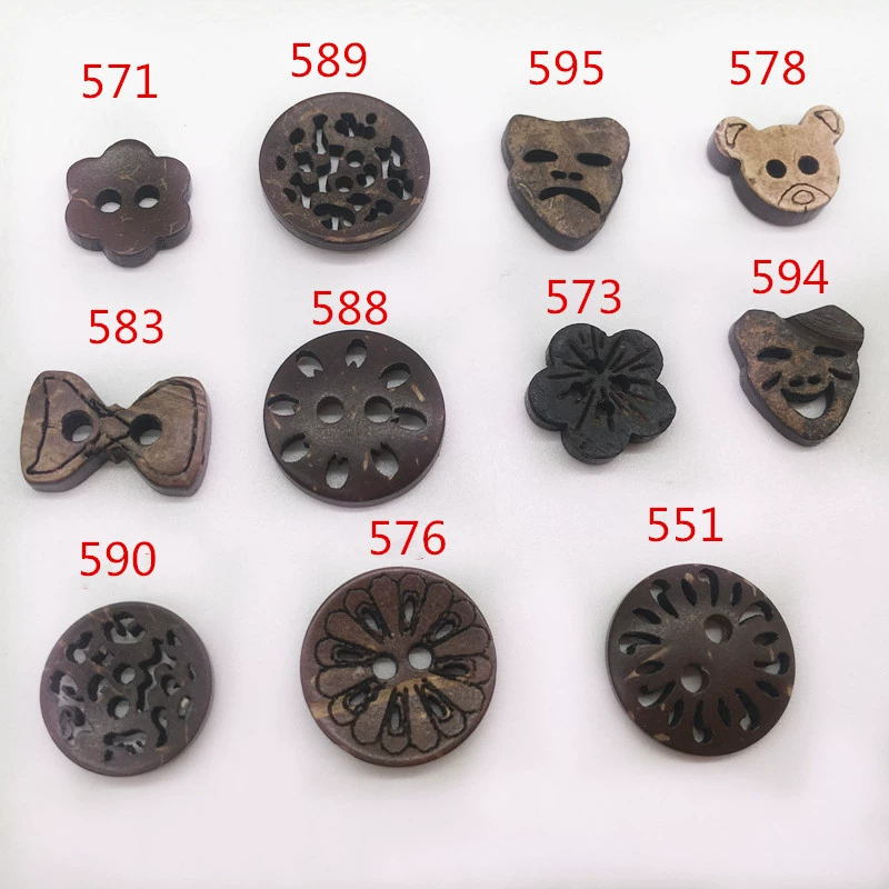 Прямая поставка с фабрики, мелкая оптовая продажа, Детские Мультяшные пуговицы с кокосовыми пуговицами, аксессуары для одежды, сотни в наличии