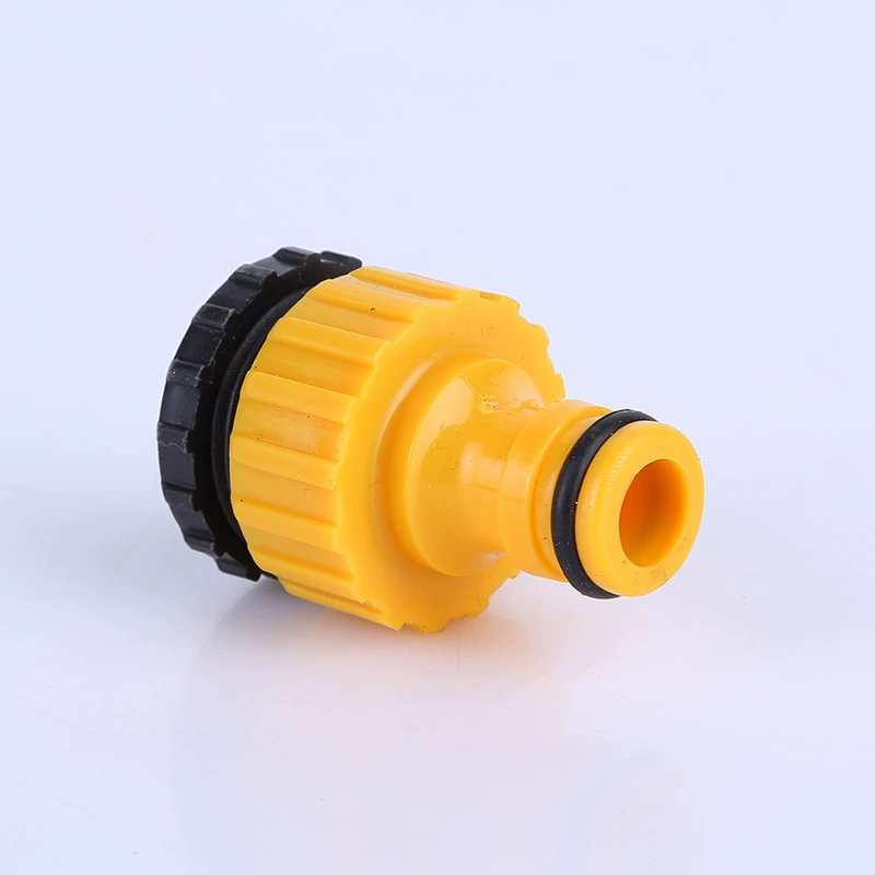 Производитель желтых пластиковых стандартных соединителей, соединители 1/2 дюйма и 3/4 дюйма, оптовые скидки при больших объемах, специальное предложение для мойки автомобилей и полива растений.