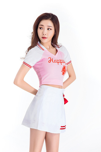 Cheerleading uniform set for female students, girl group, Cosmic Girls, HAPPY dance performance suit, sports performance suit 