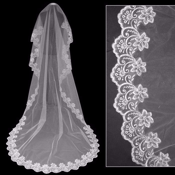 beige bride's veil