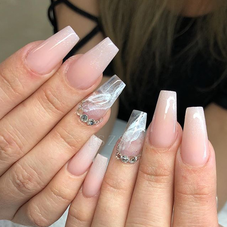 Transparent fake nails