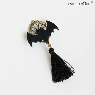 蝙蝠流苏胸针毛衣开衫领口别针丝巾袖口礼服胸花万圣节饰品BR-106