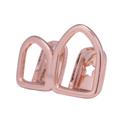 Amazon's New Euro-American Style Teeth Caps: Two Hollowed-Out Shark-Tooth Hip-Hop Gold-Plated Dental Accessories—Hot-Selling Makeup Props & Trendy Jewelry