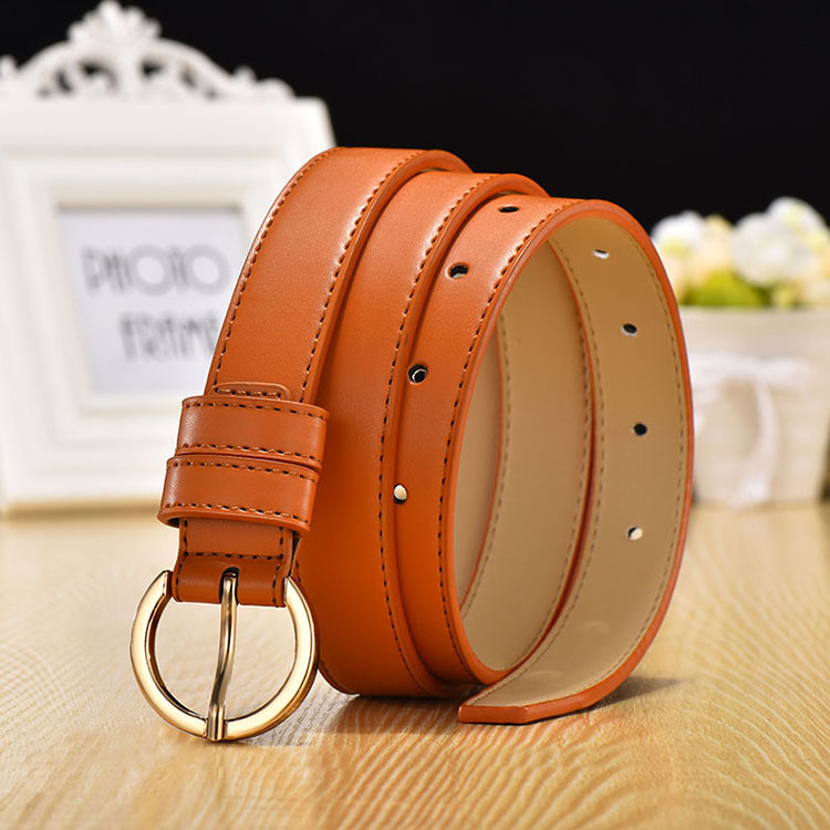 Cinturón de cuero de las mujeres jeans decorativos de estilo coreano con cinturón pequeño negro rojo blanco todo fósforo