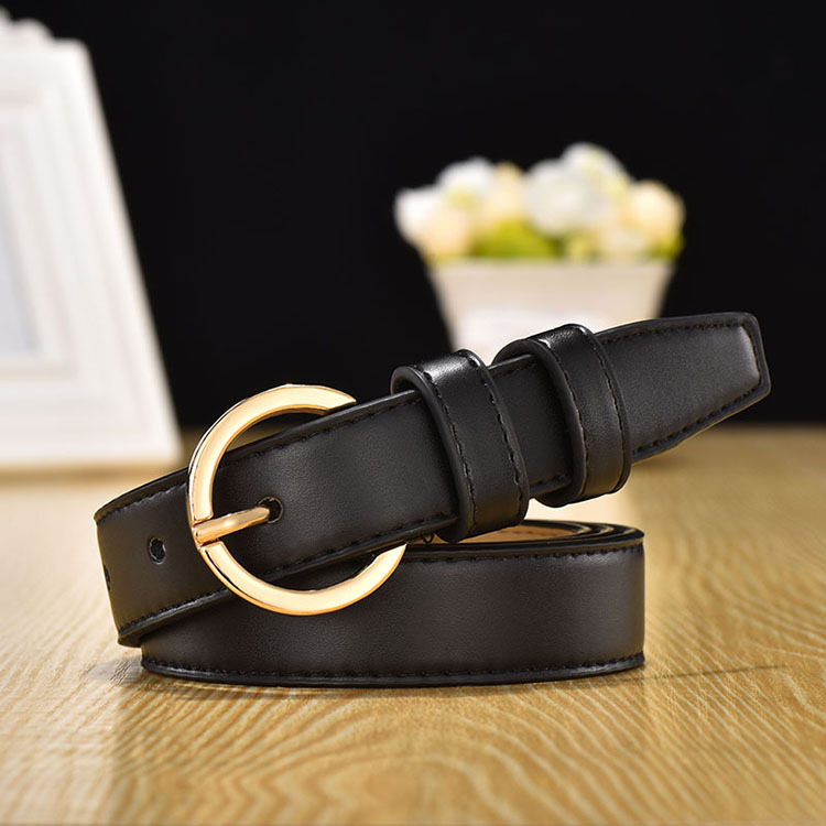 Cinturón de cuero de las mujeres jeans decorativos de estilo coreano con cinturón pequeño negro rojo blanco todo fósforo