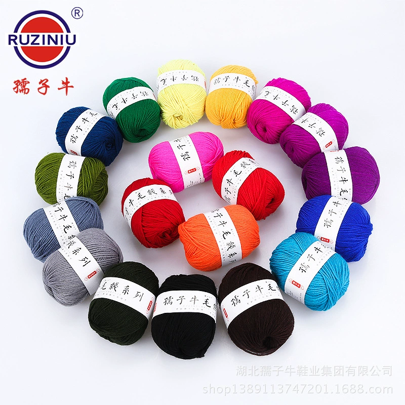 Ruziniu оптовая продажа с фабрики тапочки хлопчатобумажная обувь шерстяной акриловый крючок обувь нить дюжина обувная нить детская обувь нить тканая шерсть верх