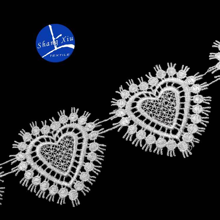 水溶 花边 蕾丝 小花朵条码 涤光丝 DIY花边辅料 立体 镂空 心形