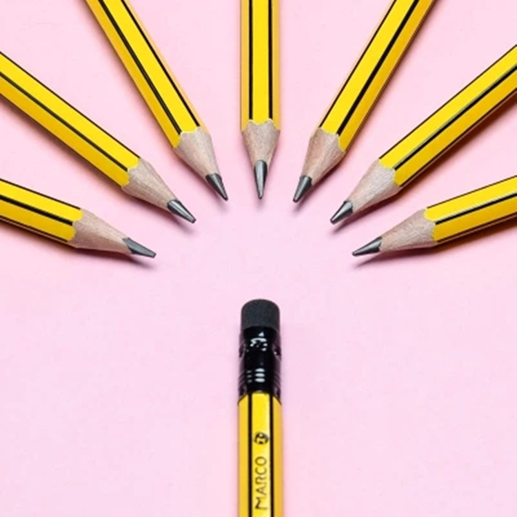 Marco veneno sin plomo no es fácil de romper 8006E amarillo barra lápiz estudiante lápiz de escritura HB/2B