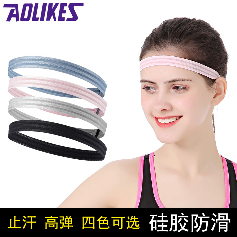Diadema deportiva de silicona antideslizante correr deportes antitranspirante banda fitness yoga banda para el cabello banda reflectante para el cabello que guía el sudor