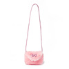 Demi-season children's bag, cute one-shoulder bag for leisure with bow, bag strap, Korean style