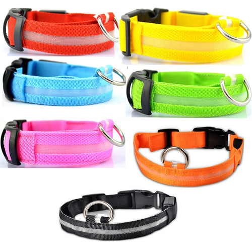 Pet luminous collar, dog neck collar, luminous dog collar, LED wire mesh collar, pet supplies manufacturer direct supply