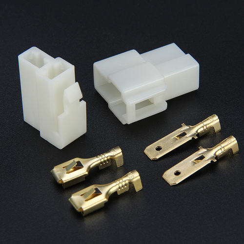 6.3 2P wire male and female connector, 2-position male and female connector for automobiles, mother-in-line sheathed air terminal block