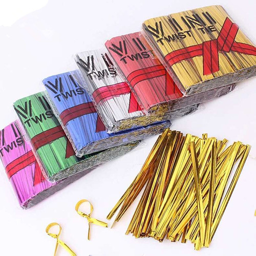 Supply of 6cm baking packaging sealing gold tie, Christmas supplies crafts gift bundling tie