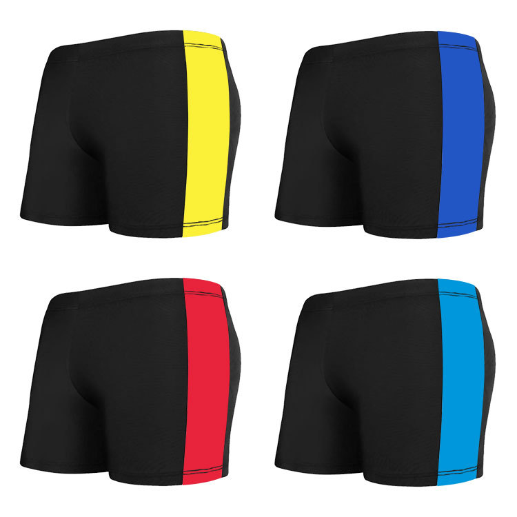 Nuevo poliéster mediano y grande gordo de baño los niños estudiante lindo color a juego shorts niño boxeador bañador al por mayor