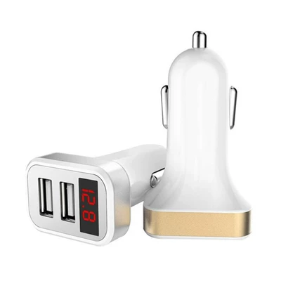 dual USB digital display Car: Mobil şarj cihazları