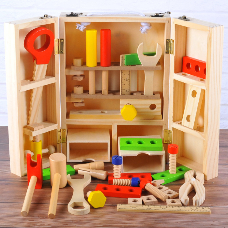 Wooden realistic handheld children's set for boys