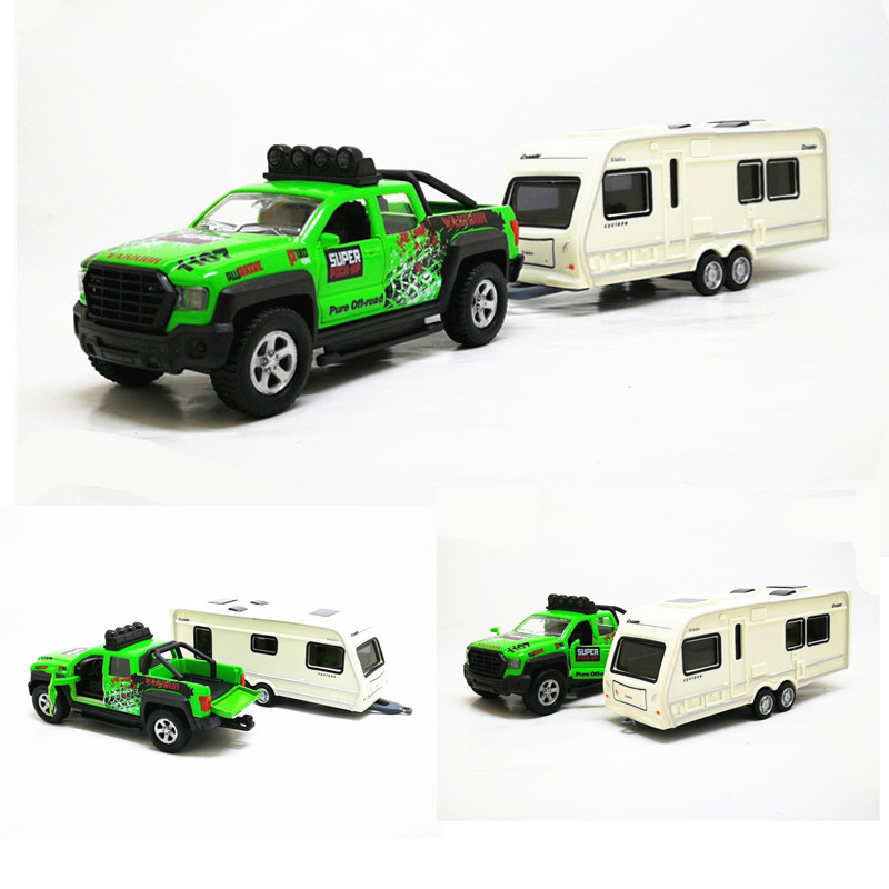 Children's Love Pickup Cara RV Off-Road Vehicle Children's Toys Acousto-Light Edition Alloy Car Toys