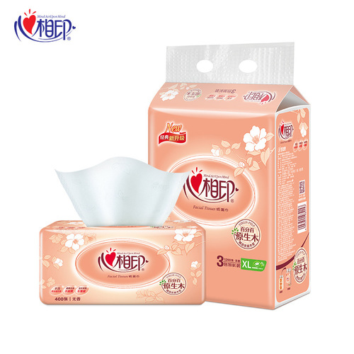 Heart to Heart Tissue Paper Original Wood Plus Length Family Economical Pack XL Size 200 Pads Per Pack 3 Packs Set 210*210 Sanitary Napkins