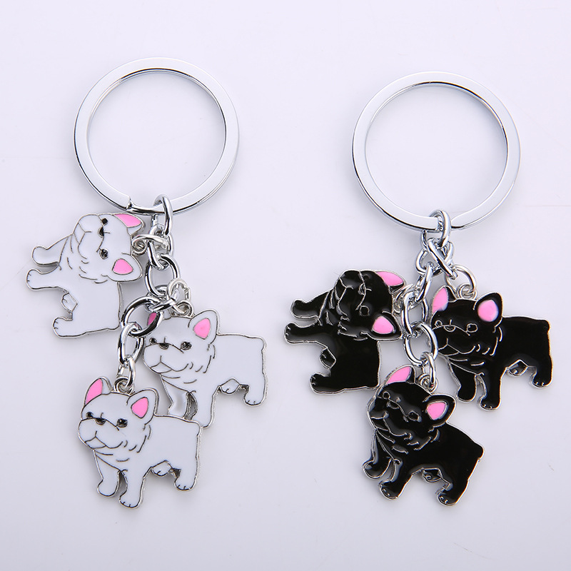Tide brand pet dog Series car key ring creative cartoon pet gift dog metal key chain key chain