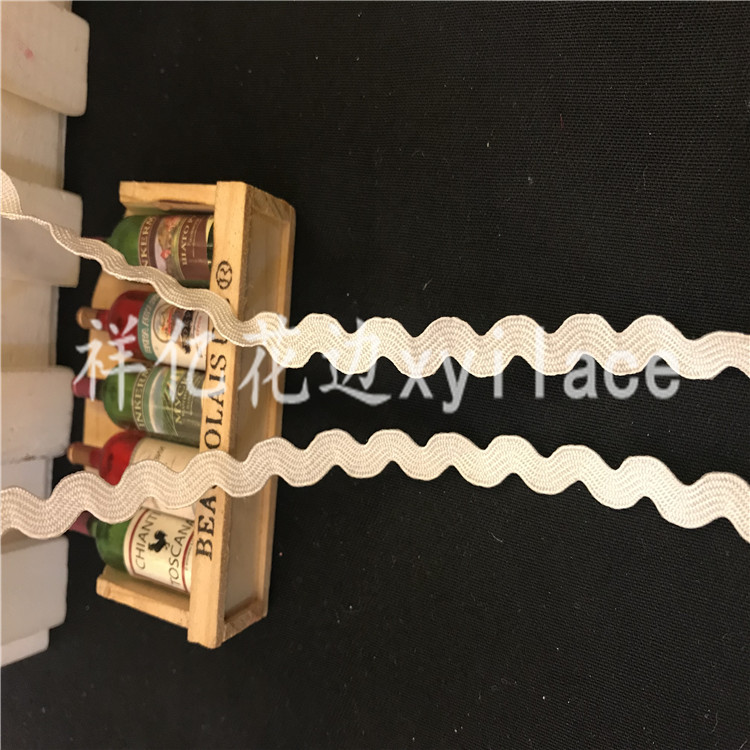 织带曲边带 s形花边 DIY波浪花边扁带蕾丝花边彩色波浪花边 丙纶