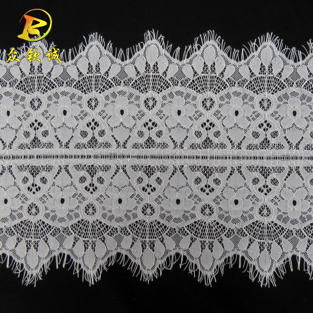 锦纶丝双边骨线蕾丝面料 28cm新款小花朵镂空DIY装饰蕾丝花边