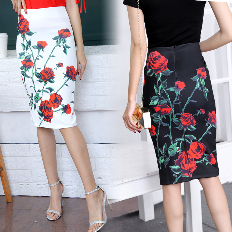 Women's Summer Pencil Skirt, Digital Print, Amazon Dropshipping, European and American Style