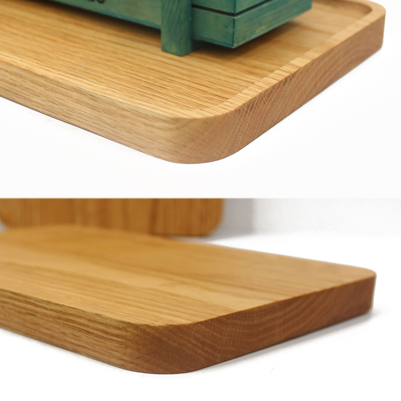 Bandeja rectangular de roble de estilo japonés plato de cena plato de pan de café de madera plato de té de madera maciza sin pintar vajilla plato de madera