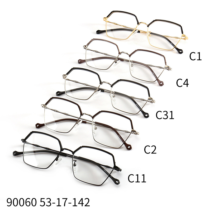 Gafas retro marco de los hombres de estilo coreano gafas lisas de moda de las mujeres medio marco redondo cara miopía marco terminado gafas marco 90060 image 6