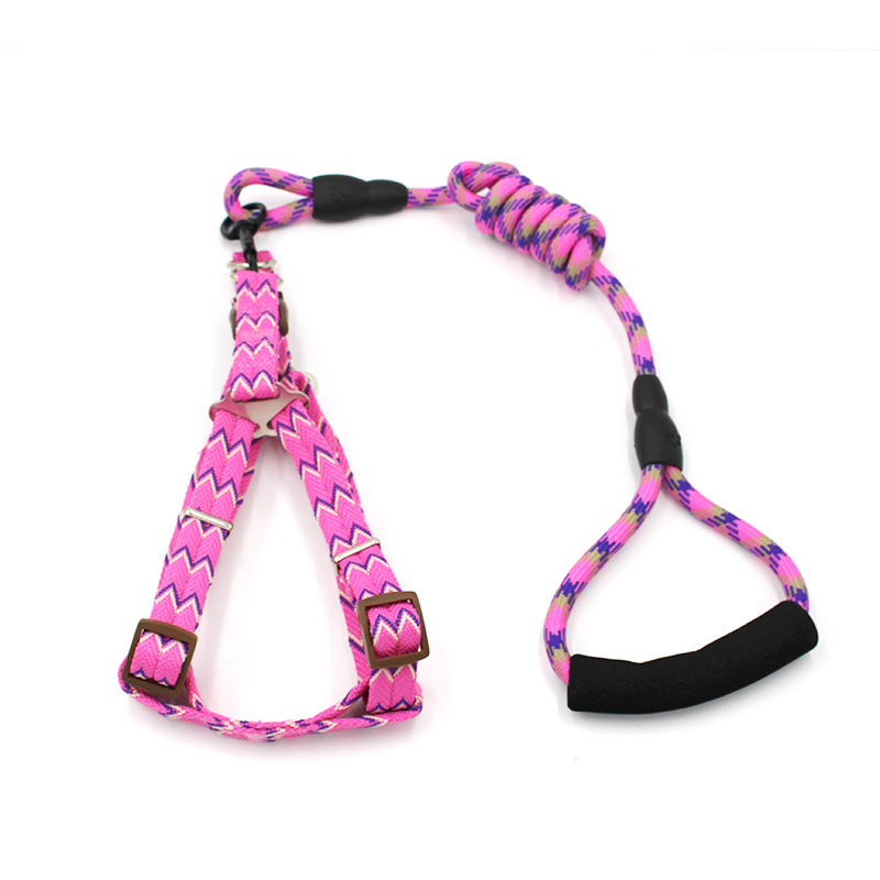 Para mascotas correa de nylon hilo pecho traje perro cuerda gato cadena collar suministros en stock al por mayor