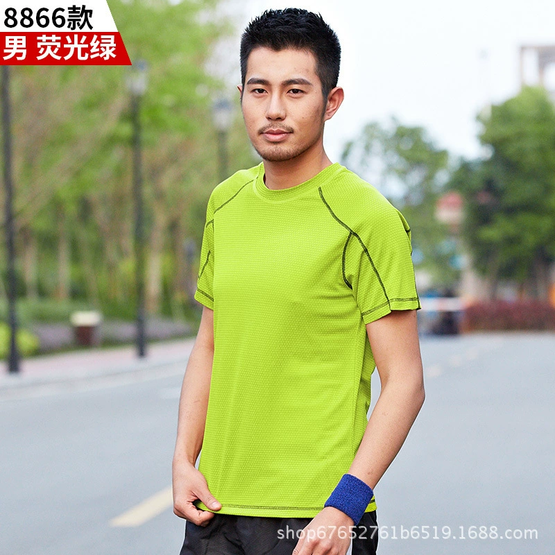 Быстро сохнущая спортивная футболка с коротким рукавом (Shengtianlong) 2–8XL, принт унисекс, круглый ворот