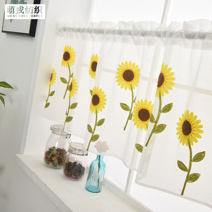 Cross-border Wish Amazon AliExpress Daisy towel yarn balcony bedroom curtains foreign trade light transmission yarn curtain wholesale