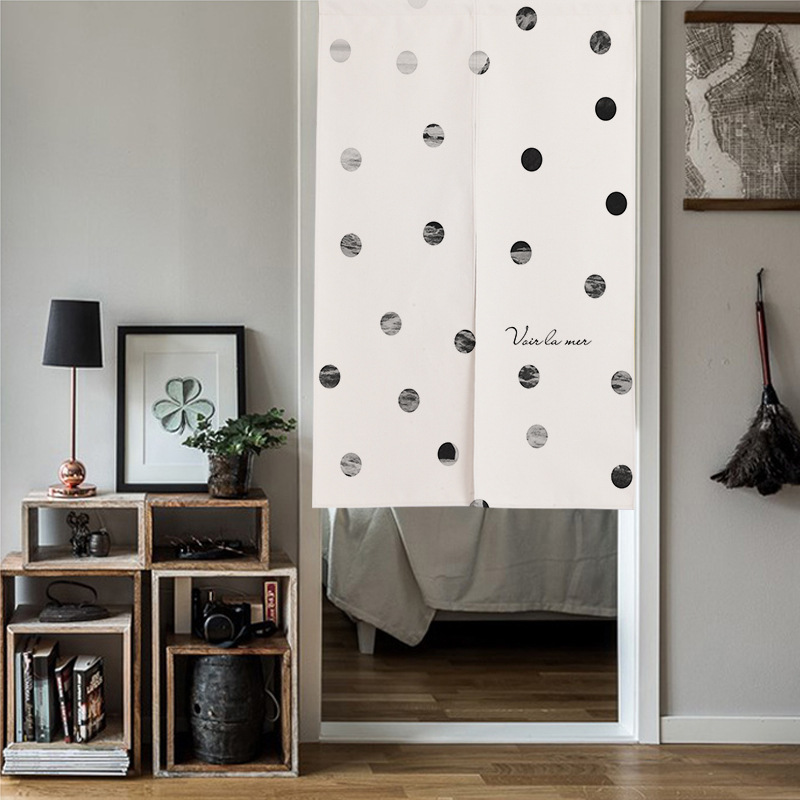 Ofat Simple Blended Cotton and Linen Door Curtain Fabric Bedroom Curtain Kitchen Curtain Half Curtain Feng Shui Curtain Decorative Partition Curtain