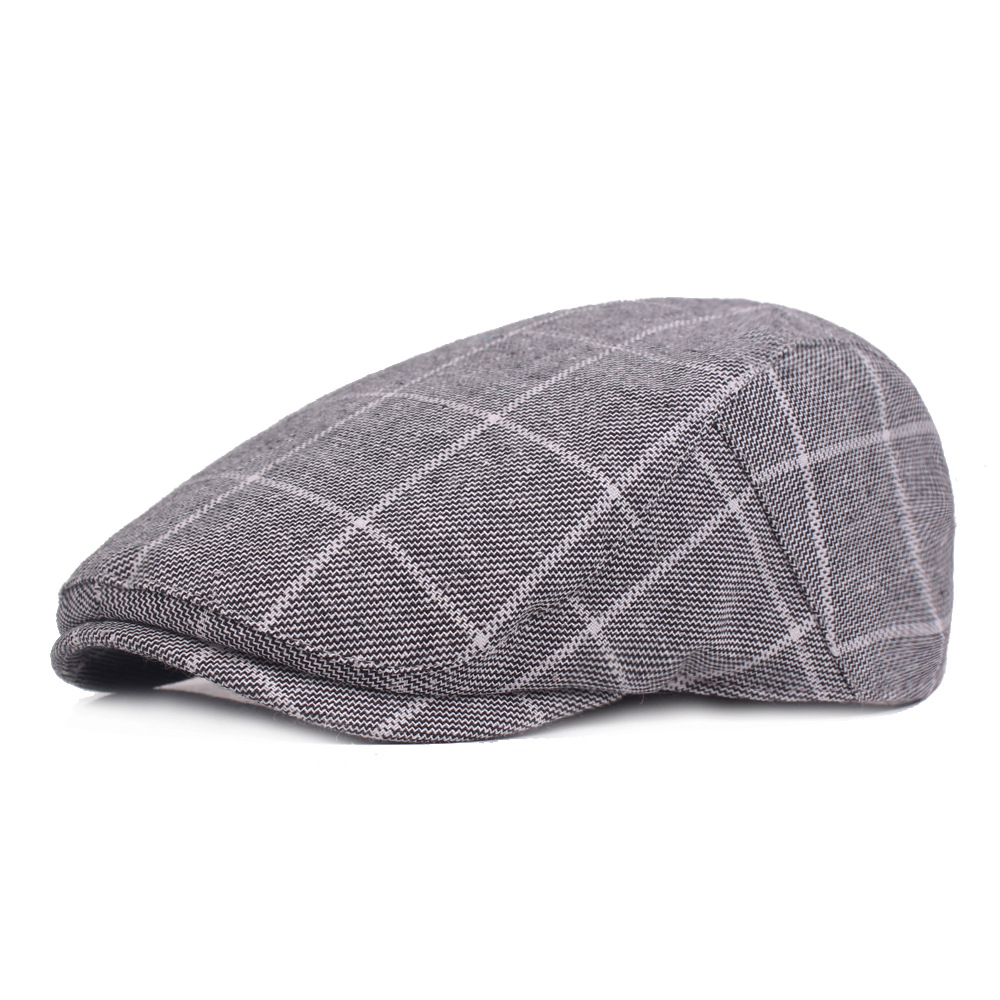 Artistic Youth boina de tela a cuadros de los hombres gorra de estilo universitario sombrero delantero sombrero de las mujeres sombrero de comercio exterior
